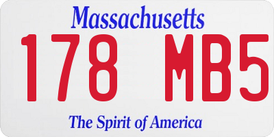 MA license plate 178MB5