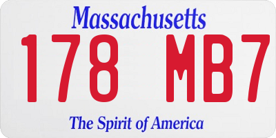 MA license plate 178MB7