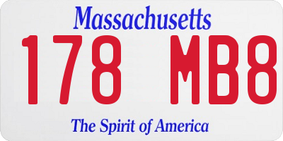 MA license plate 178MB8