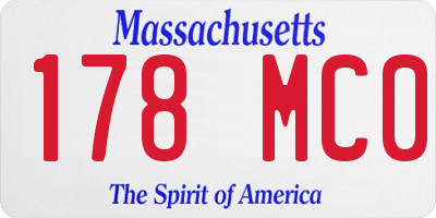 MA license plate 178MC0