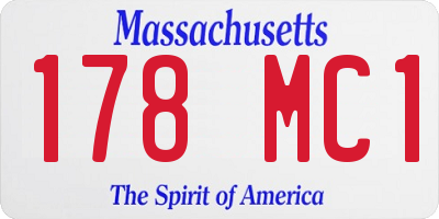 MA license plate 178MC1