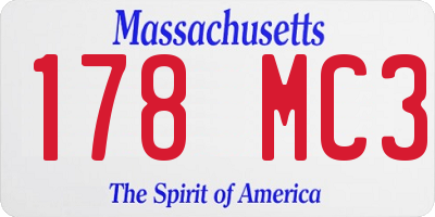 MA license plate 178MC3