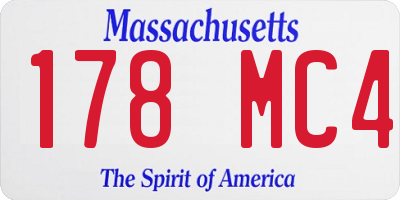 MA license plate 178MC4