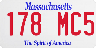 MA license plate 178MC5