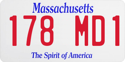 MA license plate 178MD1