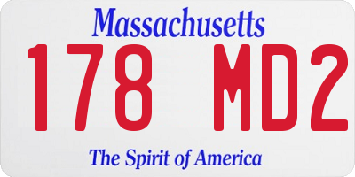 MA license plate 178MD2
