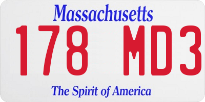MA license plate 178MD3