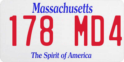 MA license plate 178MD4