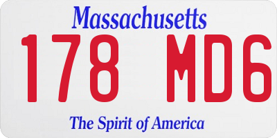 MA license plate 178MD6