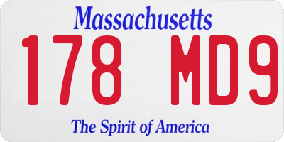 MA license plate 178MD9