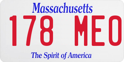 MA license plate 178ME0