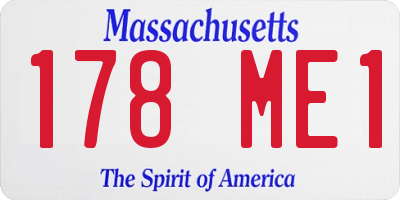 MA license plate 178ME1