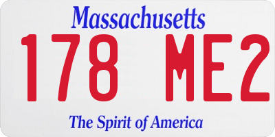 MA license plate 178ME2