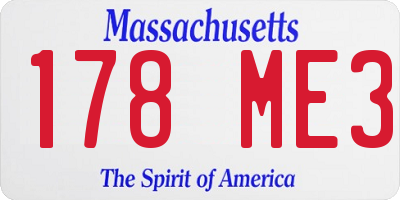 MA license plate 178ME3