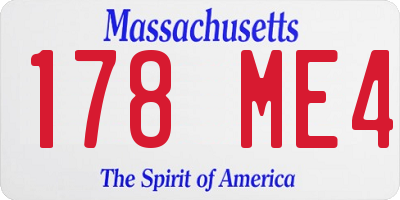 MA license plate 178ME4