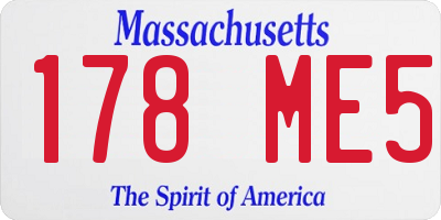 MA license plate 178ME5