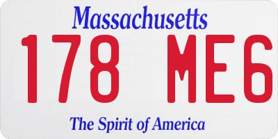 MA license plate 178ME6