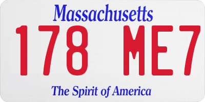 MA license plate 178ME7