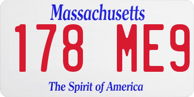 MA license plate 178ME9