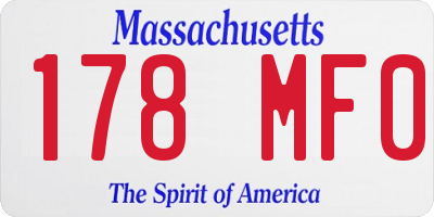 MA license plate 178MF0