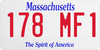 MA license plate 178MF1