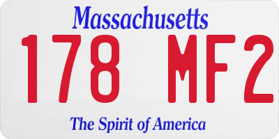MA license plate 178MF2