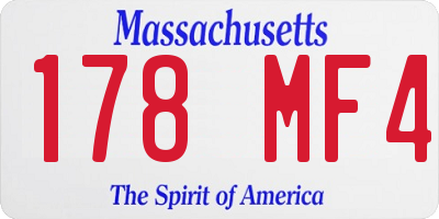 MA license plate 178MF4