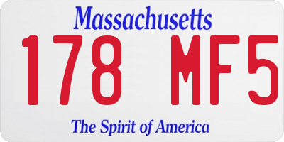 MA license plate 178MF5