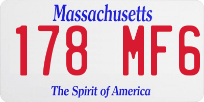 MA license plate 178MF6