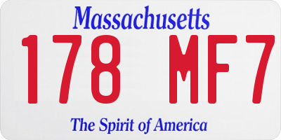MA license plate 178MF7