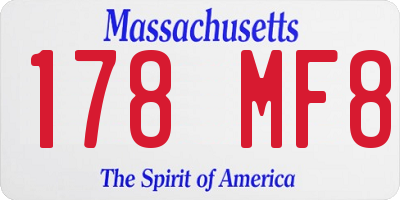 MA license plate 178MF8