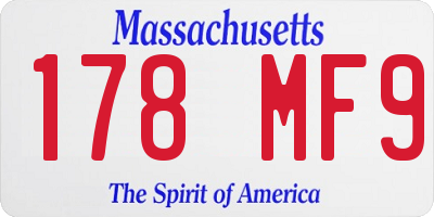 MA license plate 178MF9