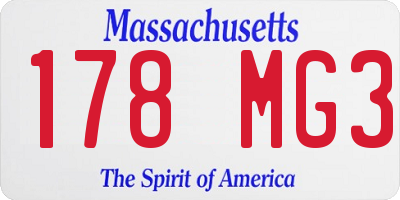 MA license plate 178MG3