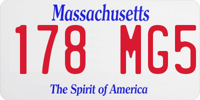MA license plate 178MG5