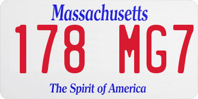 MA license plate 178MG7