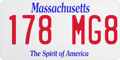 MA license plate 178MG8