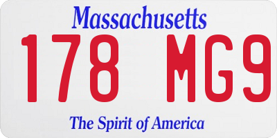 MA license plate 178MG9