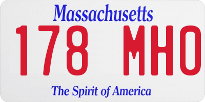 MA license plate 178MH0