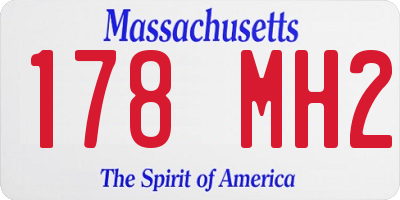 MA license plate 178MH2