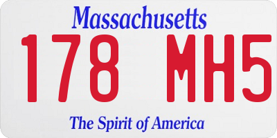 MA license plate 178MH5