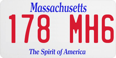 MA license plate 178MH6