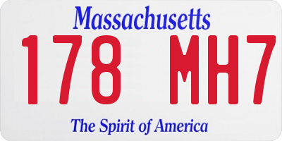 MA license plate 178MH7