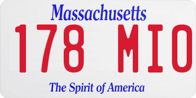 MA license plate 178MI0