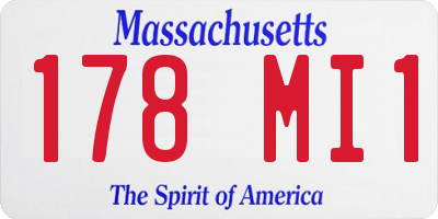 MA license plate 178MI1