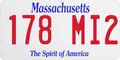 MA license plate 178MI2