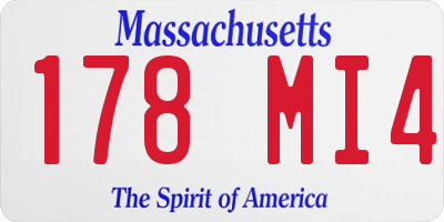 MA license plate 178MI4