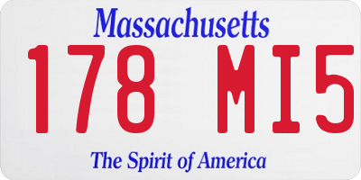 MA license plate 178MI5