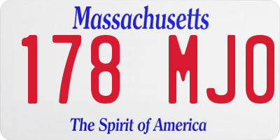 MA license plate 178MJ0