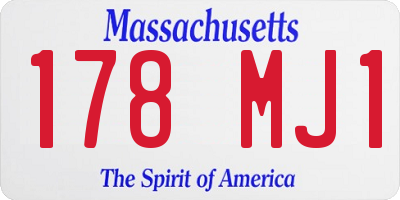 MA license plate 178MJ1