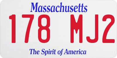 MA license plate 178MJ2
